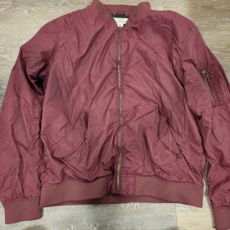 H&M L.O.G.G. Bomber Jacket Men's XL Burgundy Full Zip Flight