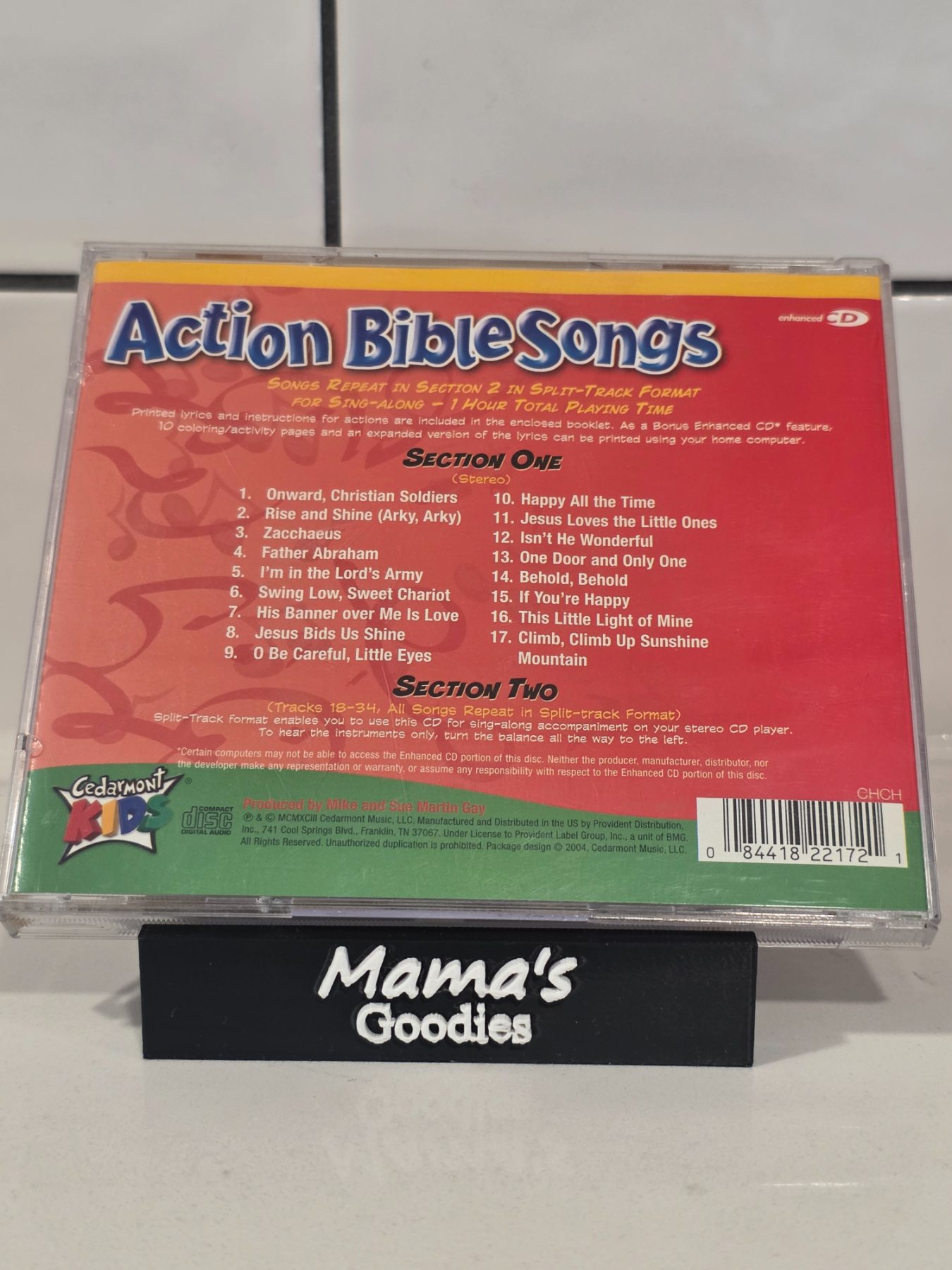 Cedarmont Kids Action Bible Songs CD 17 Classic Christian Songs Sing-Along - Image 2