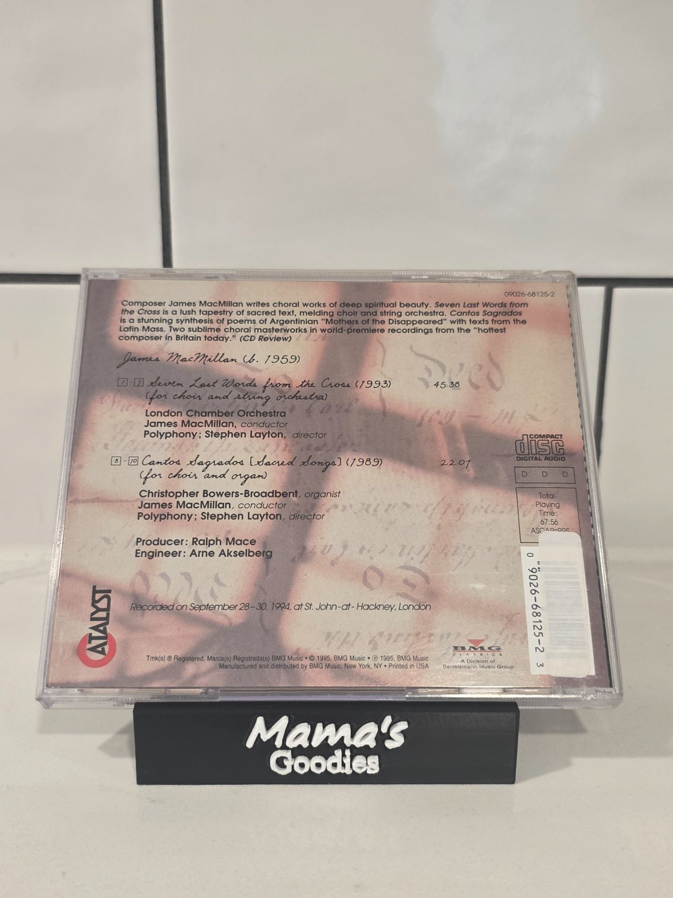 James MacMillan Seven Last Words From the Cross Cantos Sagrados CD 1995 - Image 2