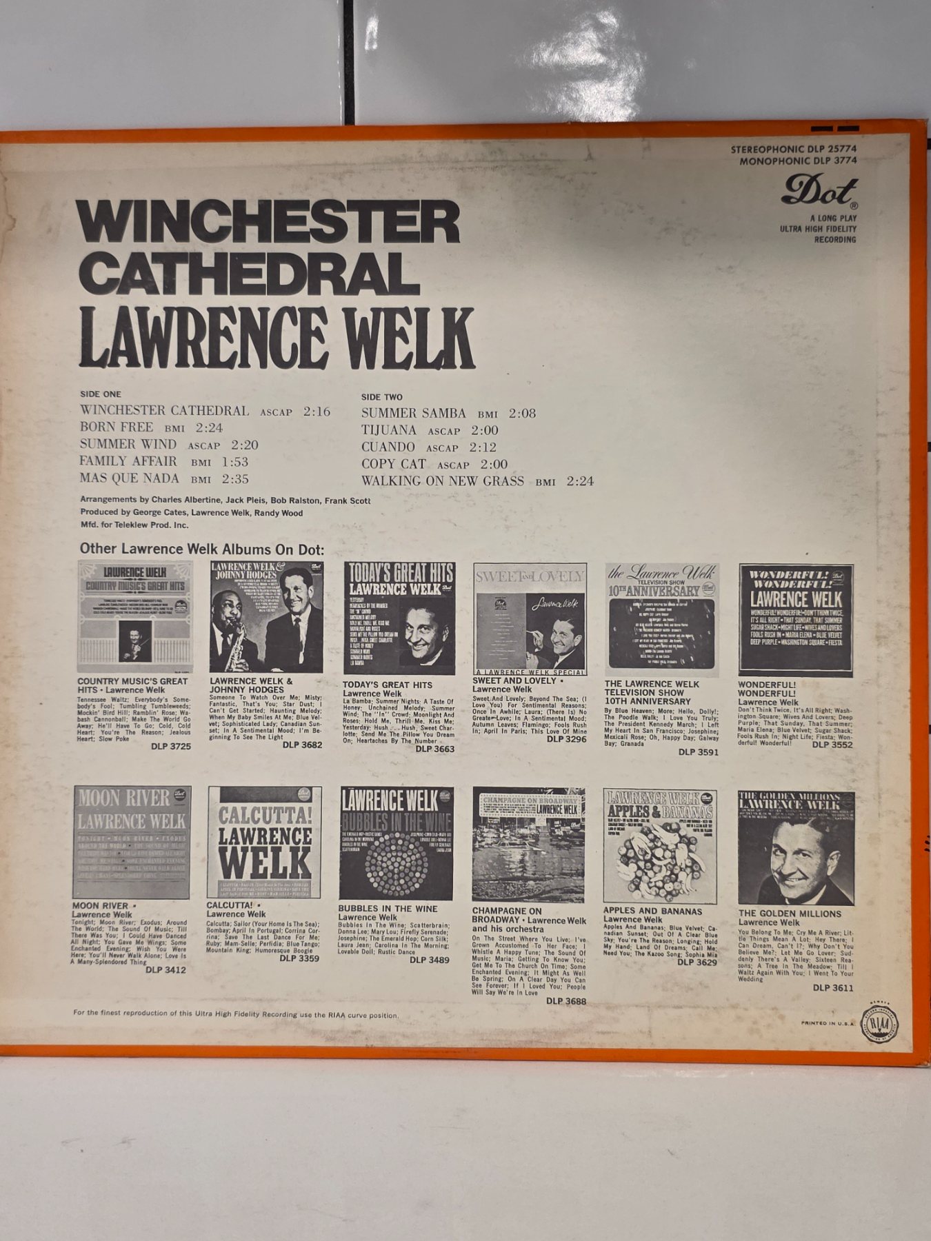 Lawrence Welk Winchester Cathedral Dot DLP 3774 Mono Vinyl LP - Image 2