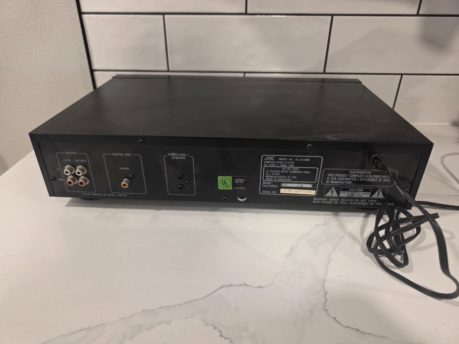 Vintage JVC XL-Z431BK Single Disc CD Player Digital Output Black - Image 6