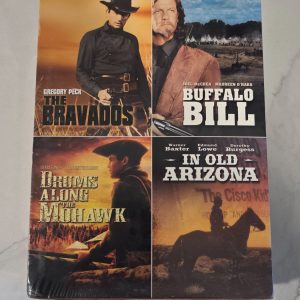 Western DVD 4-Pack The Bravados Buffalo Bill Drums Along Mohawk In Old Arizona