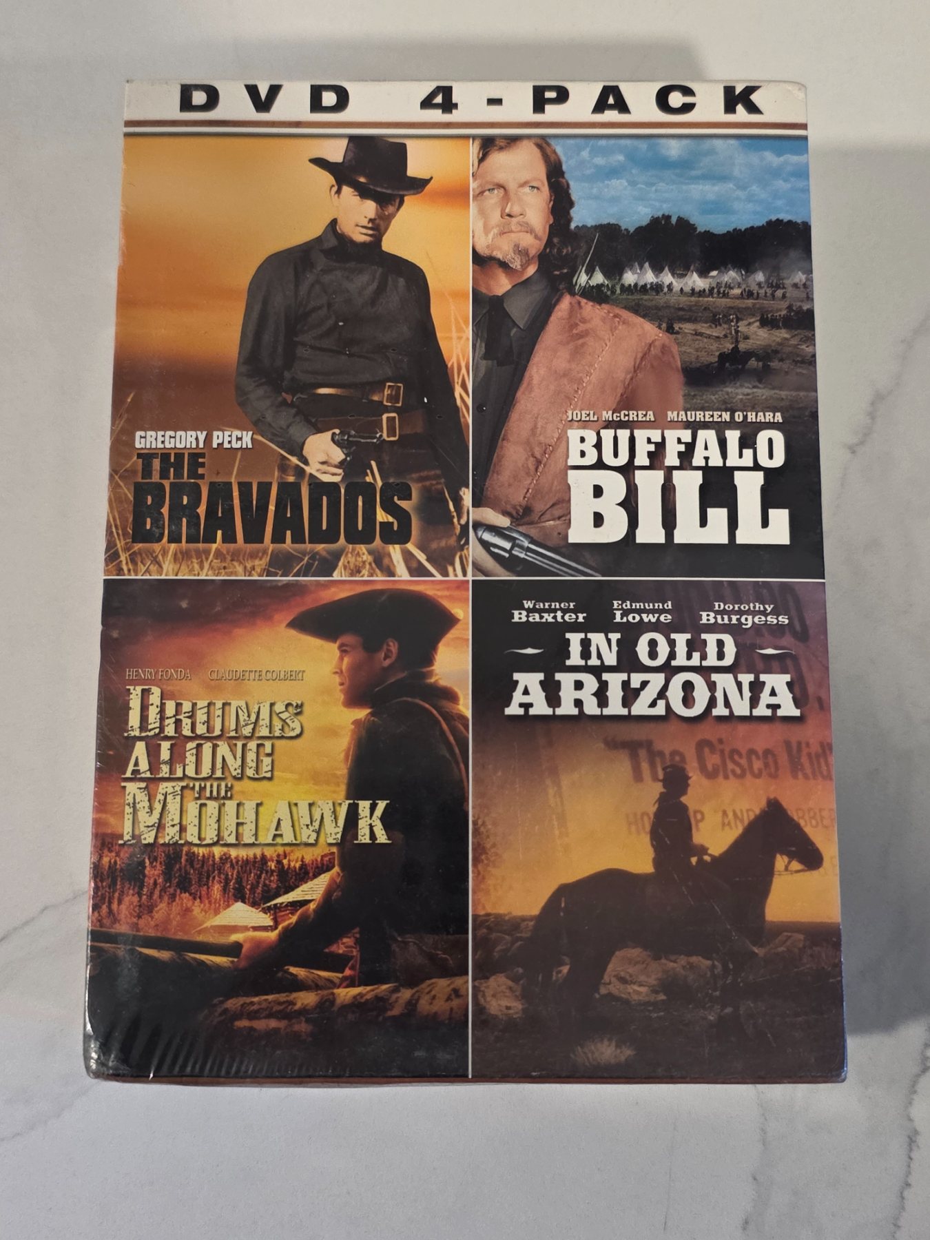 Western DVD 4-Pack The Bravados Buffalo Bill Drums Along Mohawk In Old Arizona