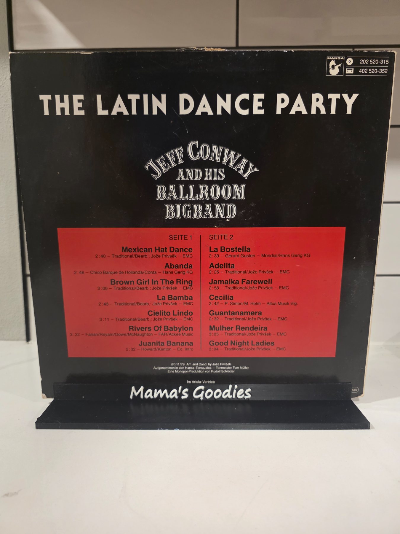 Jeff Conway The Latin Dance Party LP Hansa 1979 German Pressing - Image 2