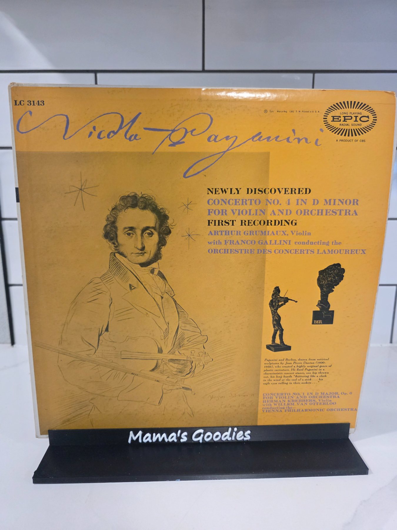 Paganini Violin Concertos No. 4 & No. 1 Arthur Grumiaux Epic LC 3143 LP
