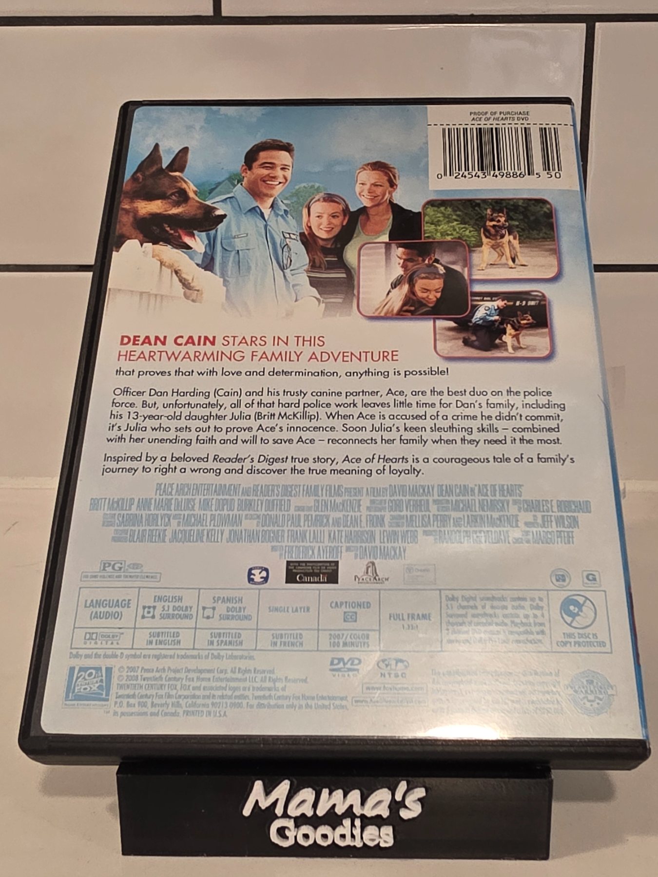 Ace of Hearts DVD Dean Cain Family Adventure Police Dog PG - Image 2