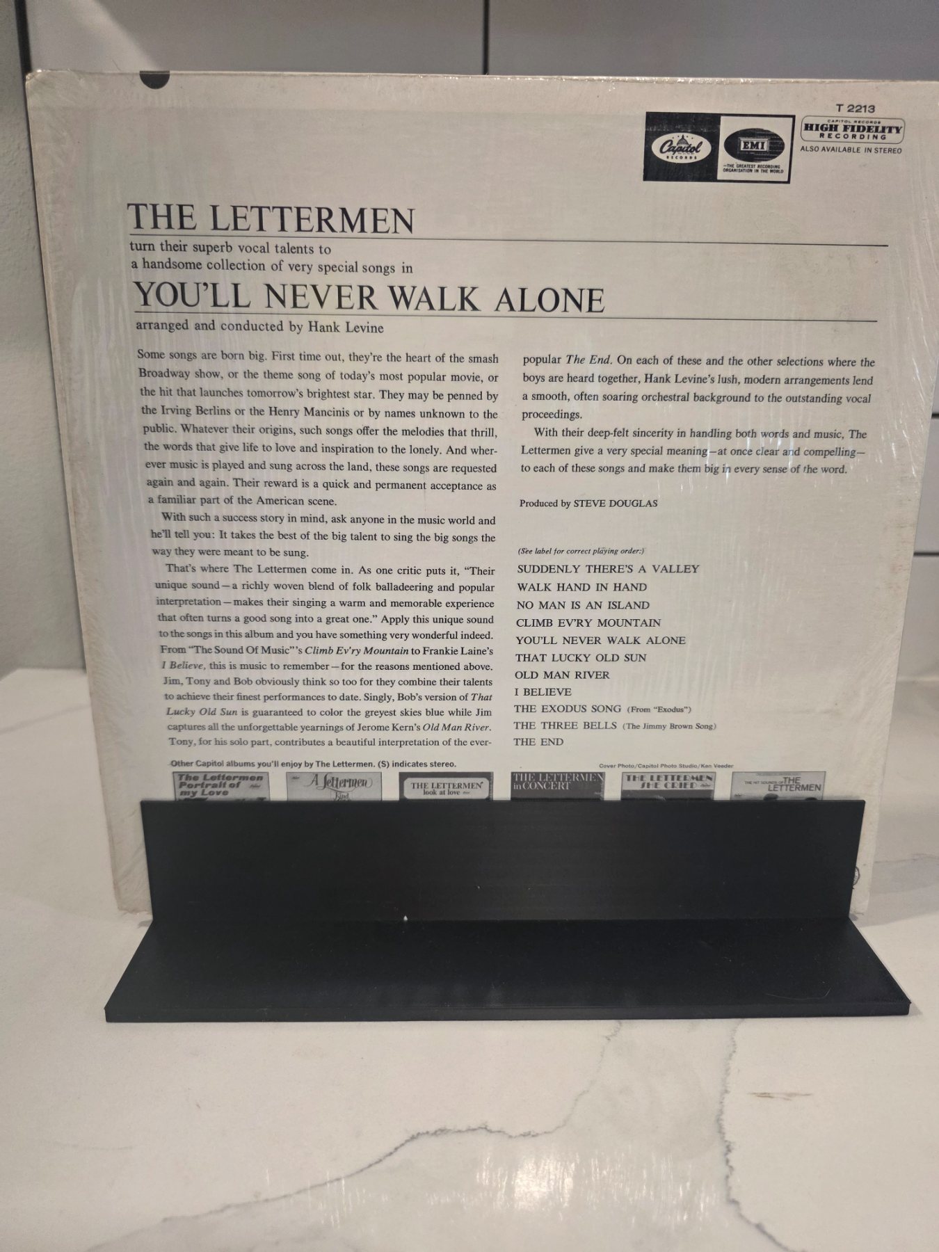 The Lettermen You'll Never Walk Alone T-2213 Capitol Mono Vinyl LP - Image 2