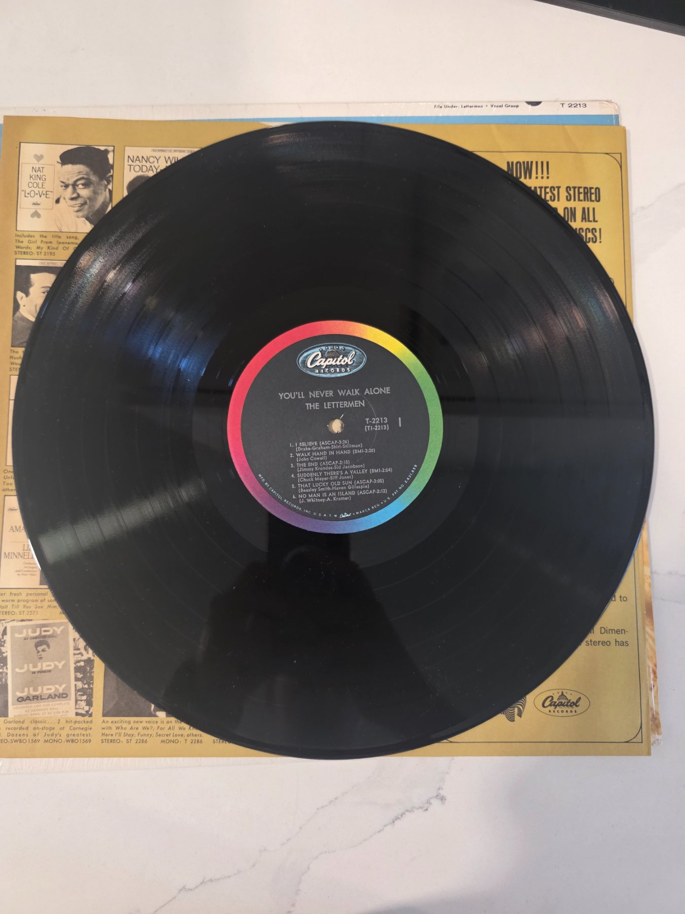 The Lettermen You'll Never Walk Alone T-2213 Capitol Mono Vinyl LP - Image 3