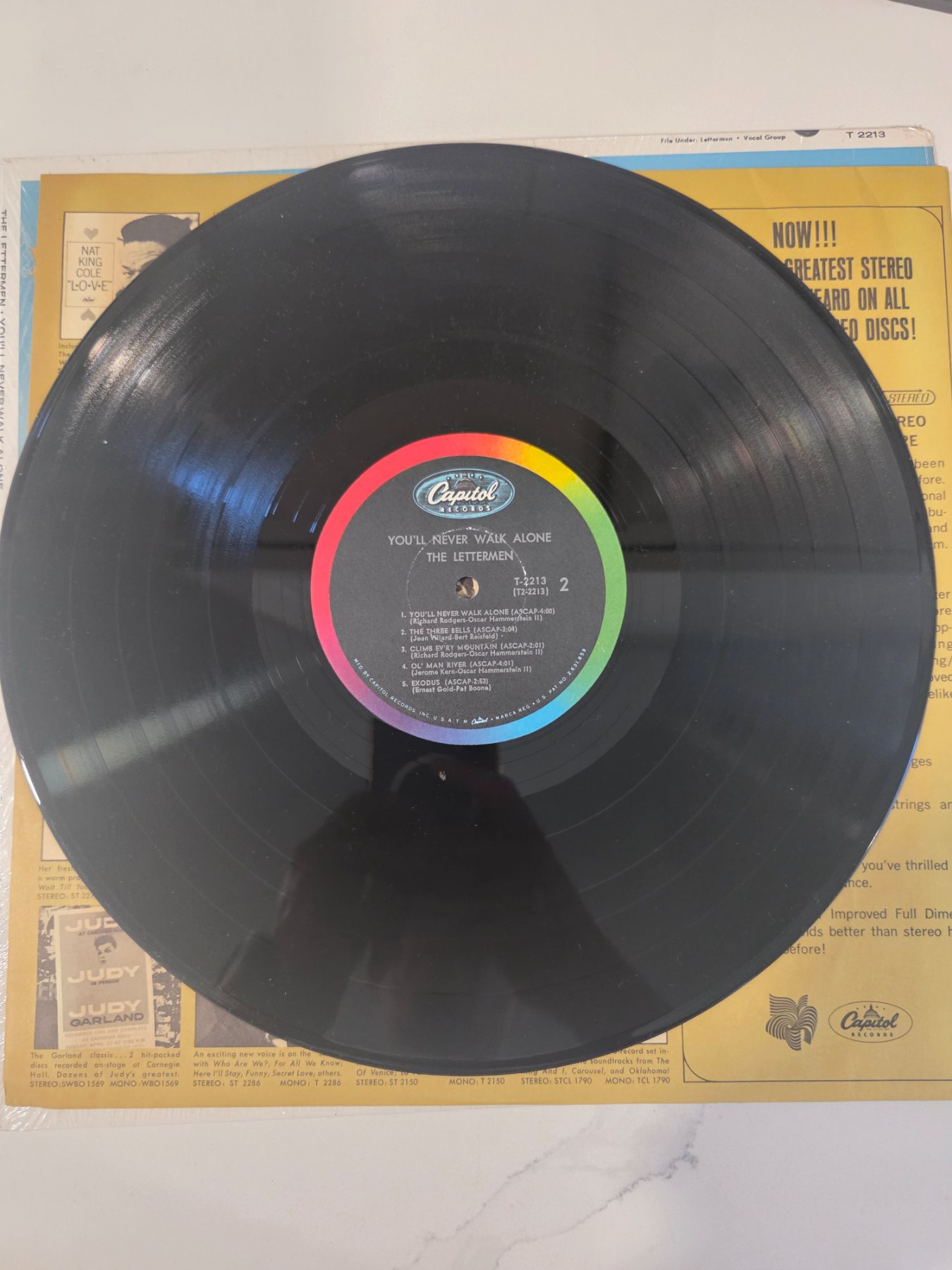 The Lettermen You'll Never Walk Alone T-2213 Capitol Mono Vinyl LP - Image 4