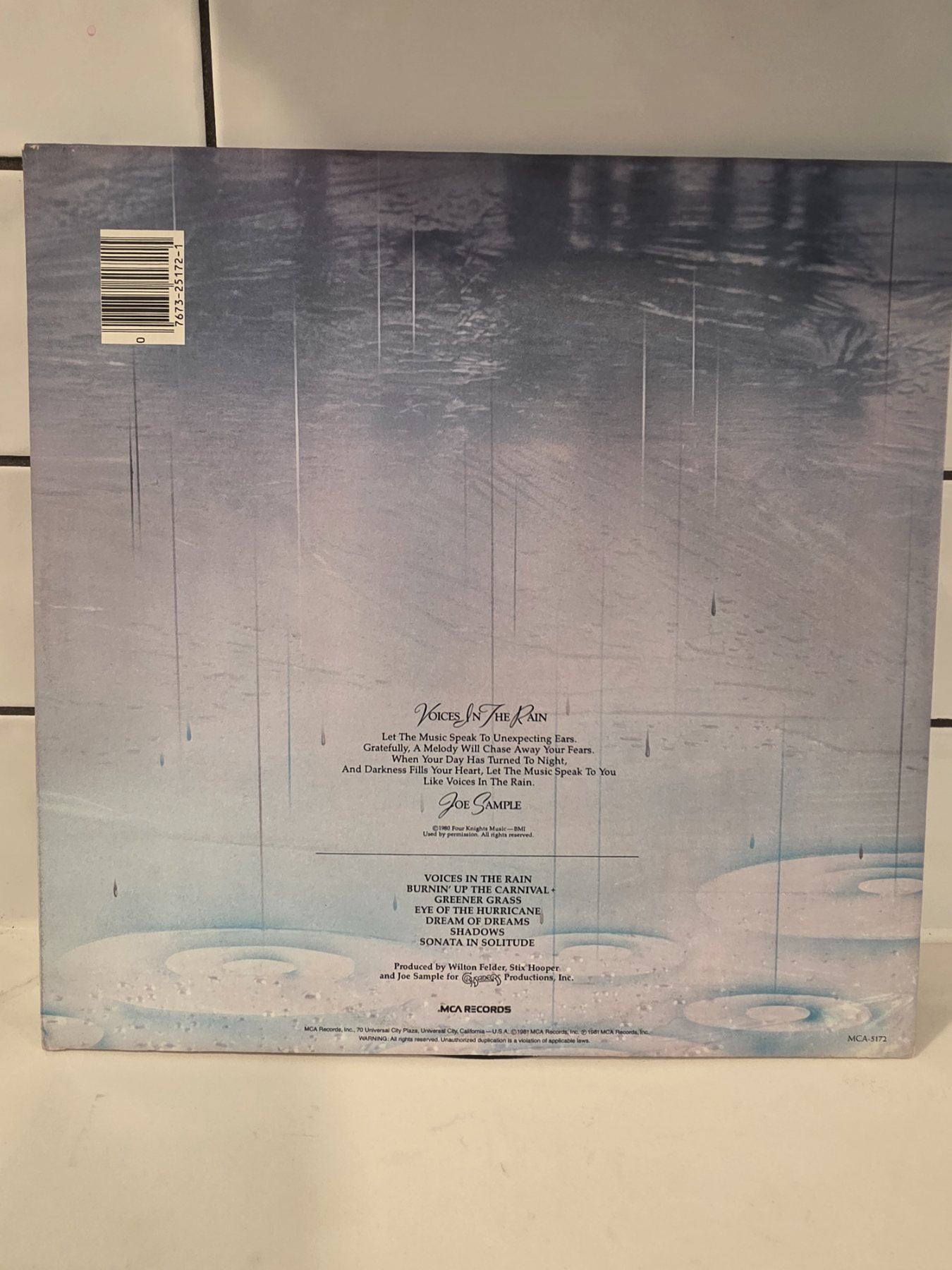 Joe Sample Voices In The Rain 1981 MCA-5172 Jazz LP Vinyl - Image 2
