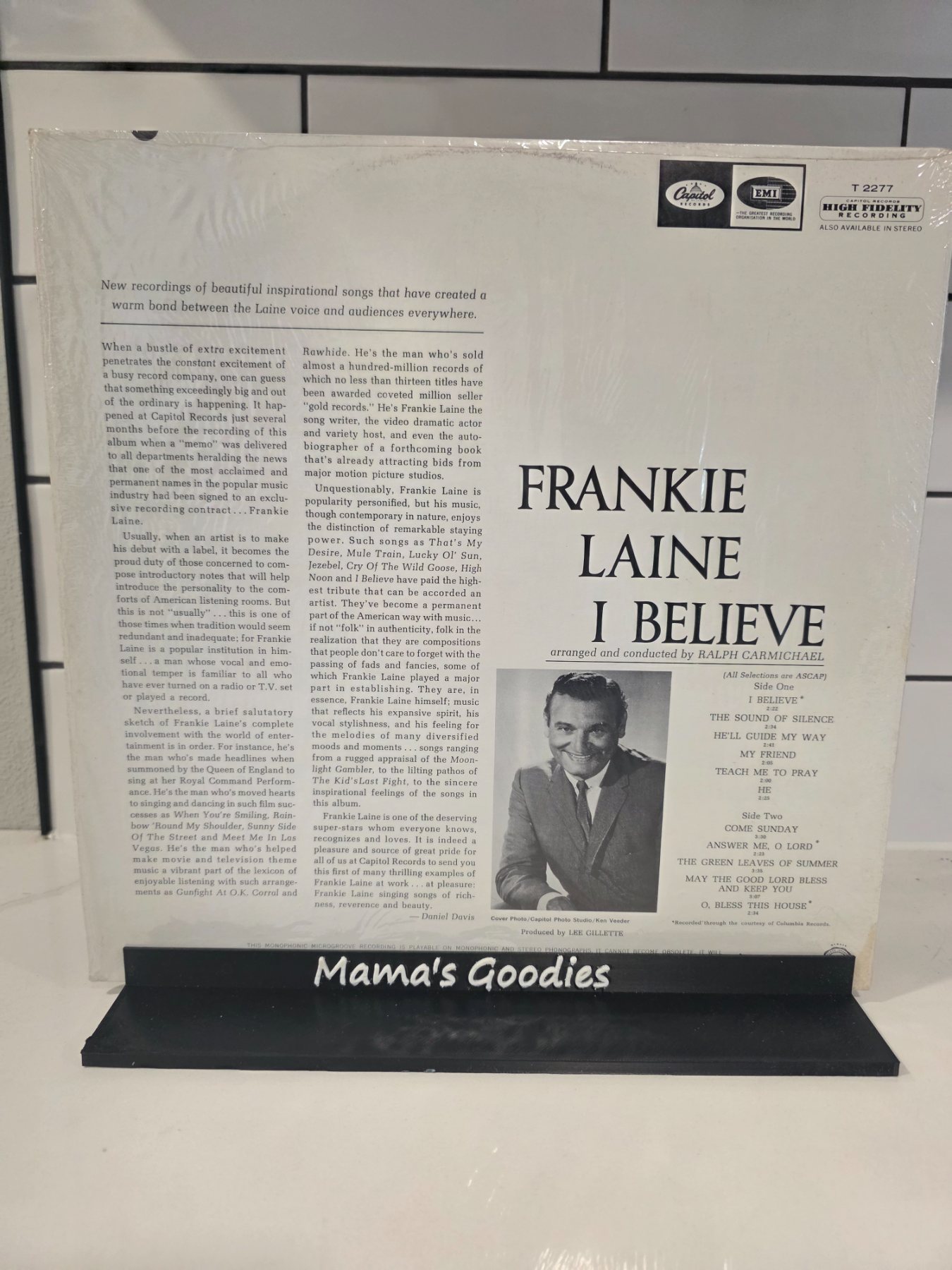 Frankie Laine I Believe LP Capitol T-2277 Mono Gospel Vinyl - Image 2