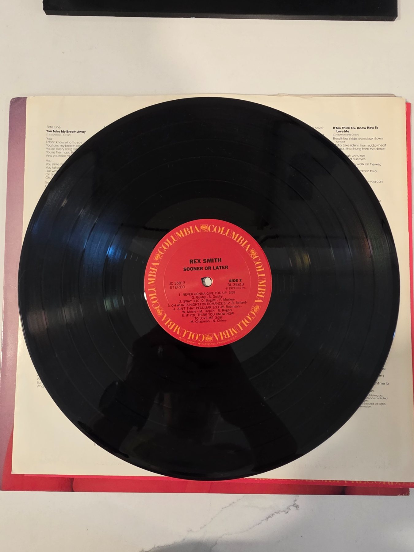 Rex Smith Sooner Or Later 1979 Columbia JC 35813 Vinyl LP - Image 4