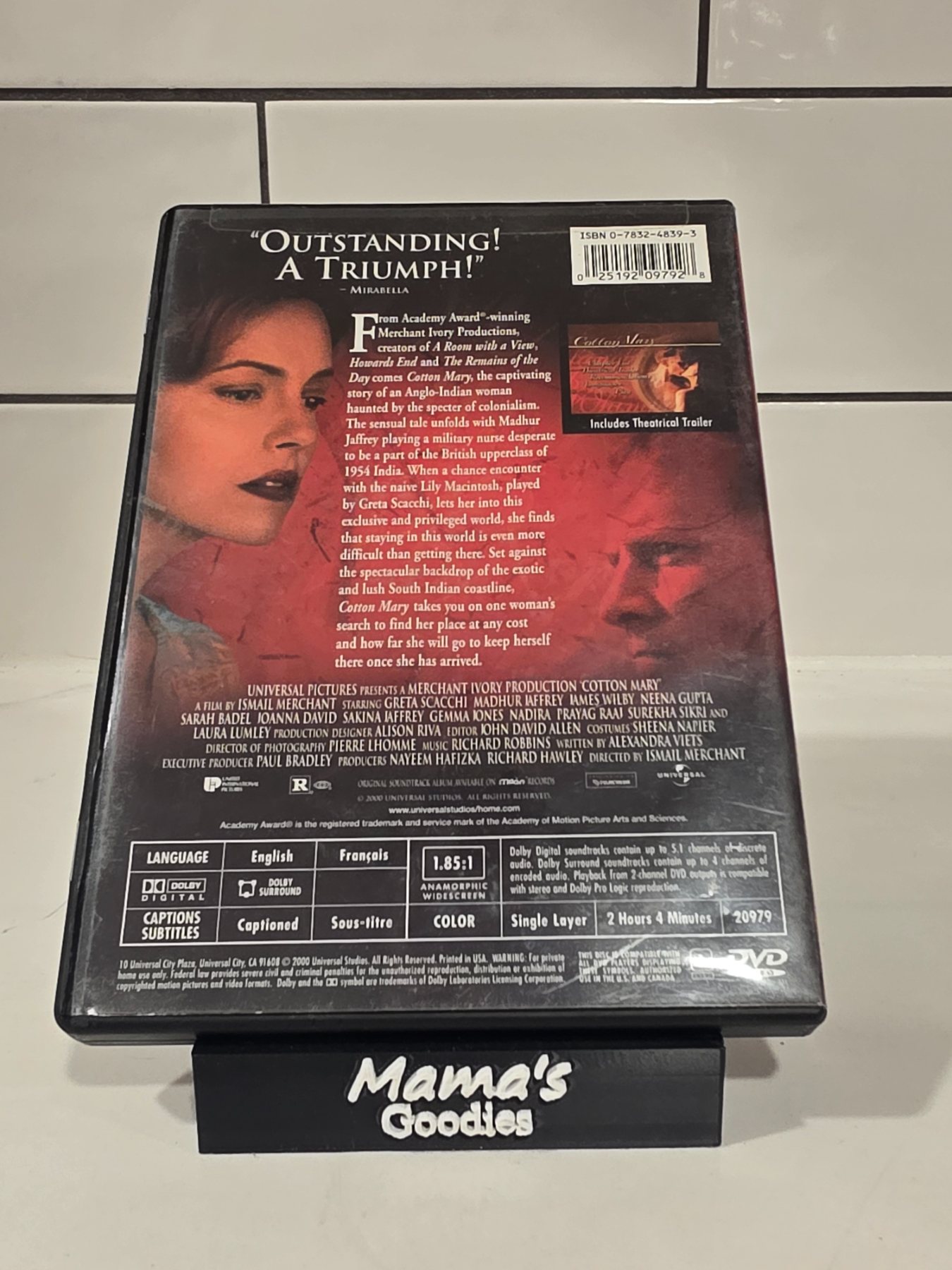 Cotton Mary DVD Widescreen Greta Scacchi Madhur Jaffrey Merchant Ivory - Image 2