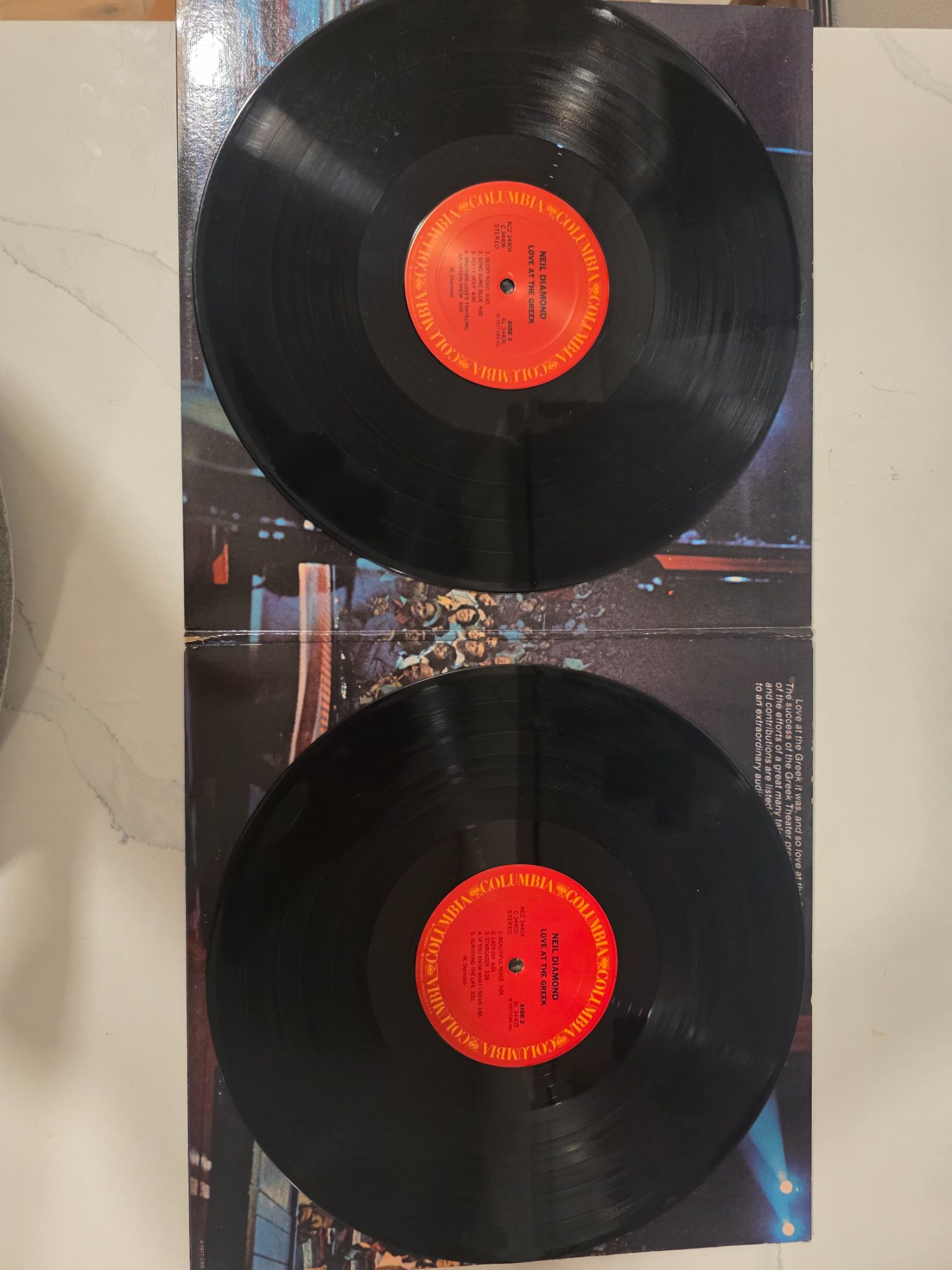 Neil Diamond Love at the Greek 1977 Columbia 2xLP Live Vinyl Record - Image 4