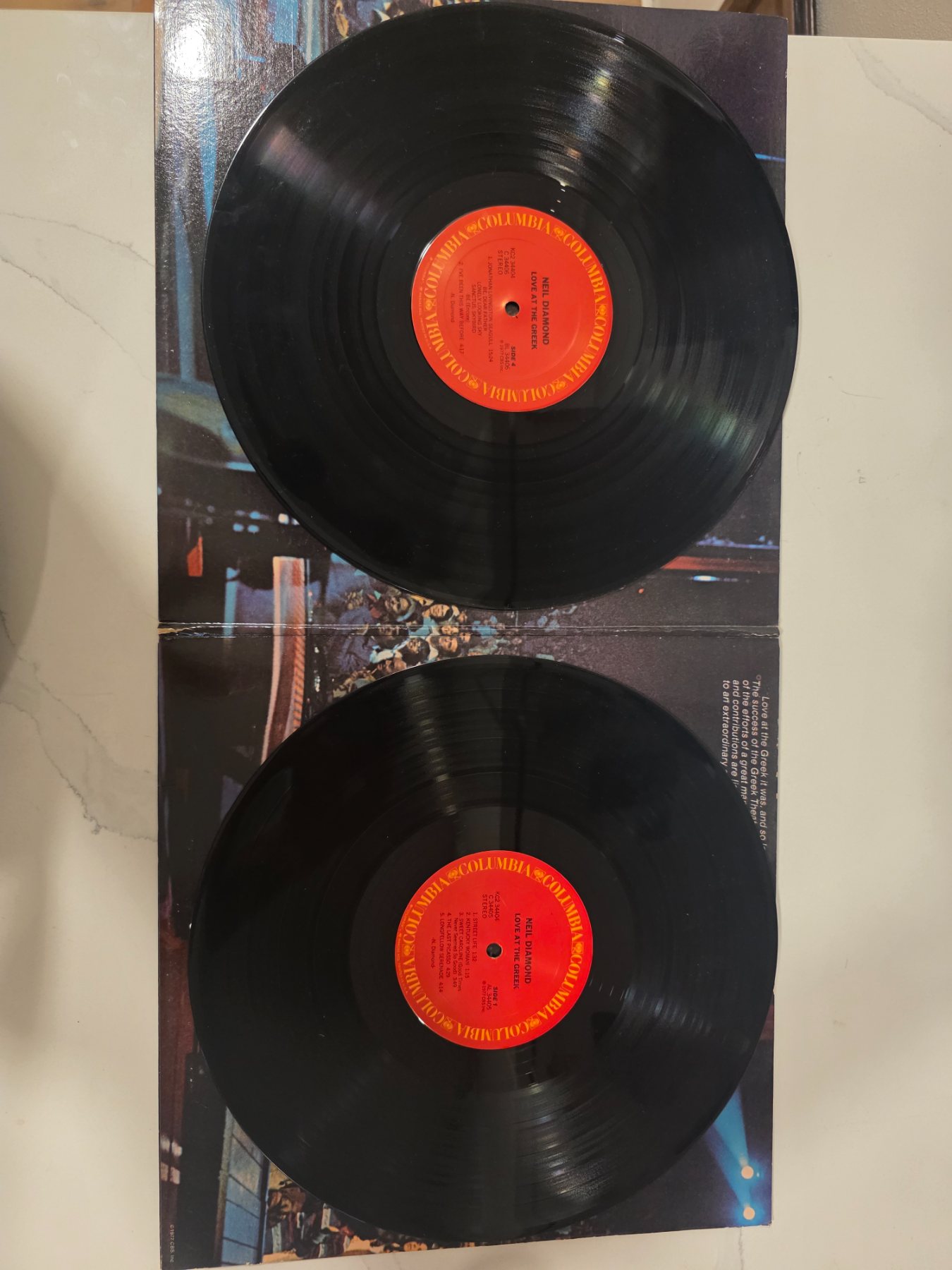 Neil Diamond Love at the Greek 1977 Columbia 2xLP Live Vinyl Record - Image 5