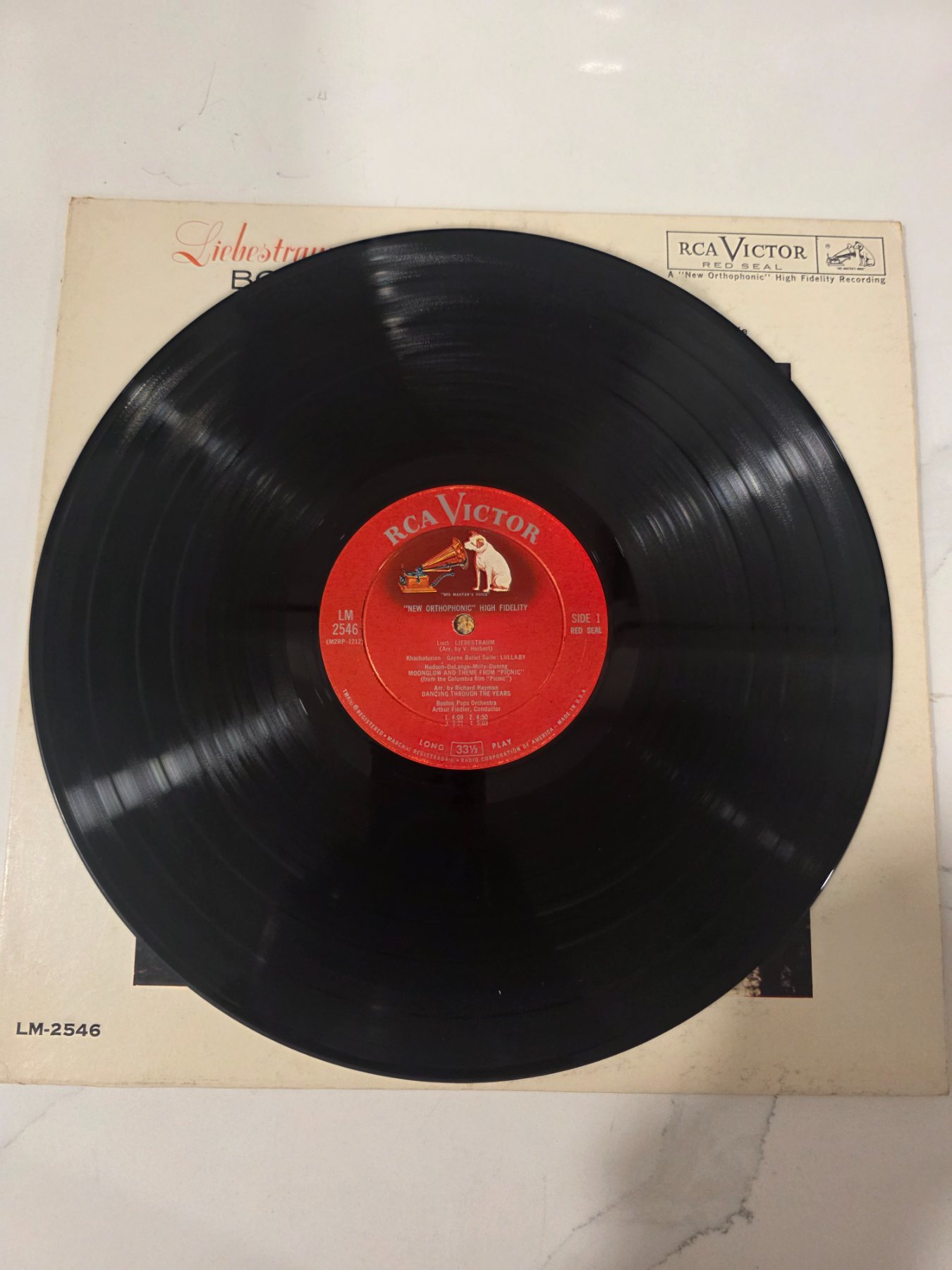 Liebestraum Boston Pops Arthur Fiedler RCA Victor Red Seal LP LM-2546 - Image 3
