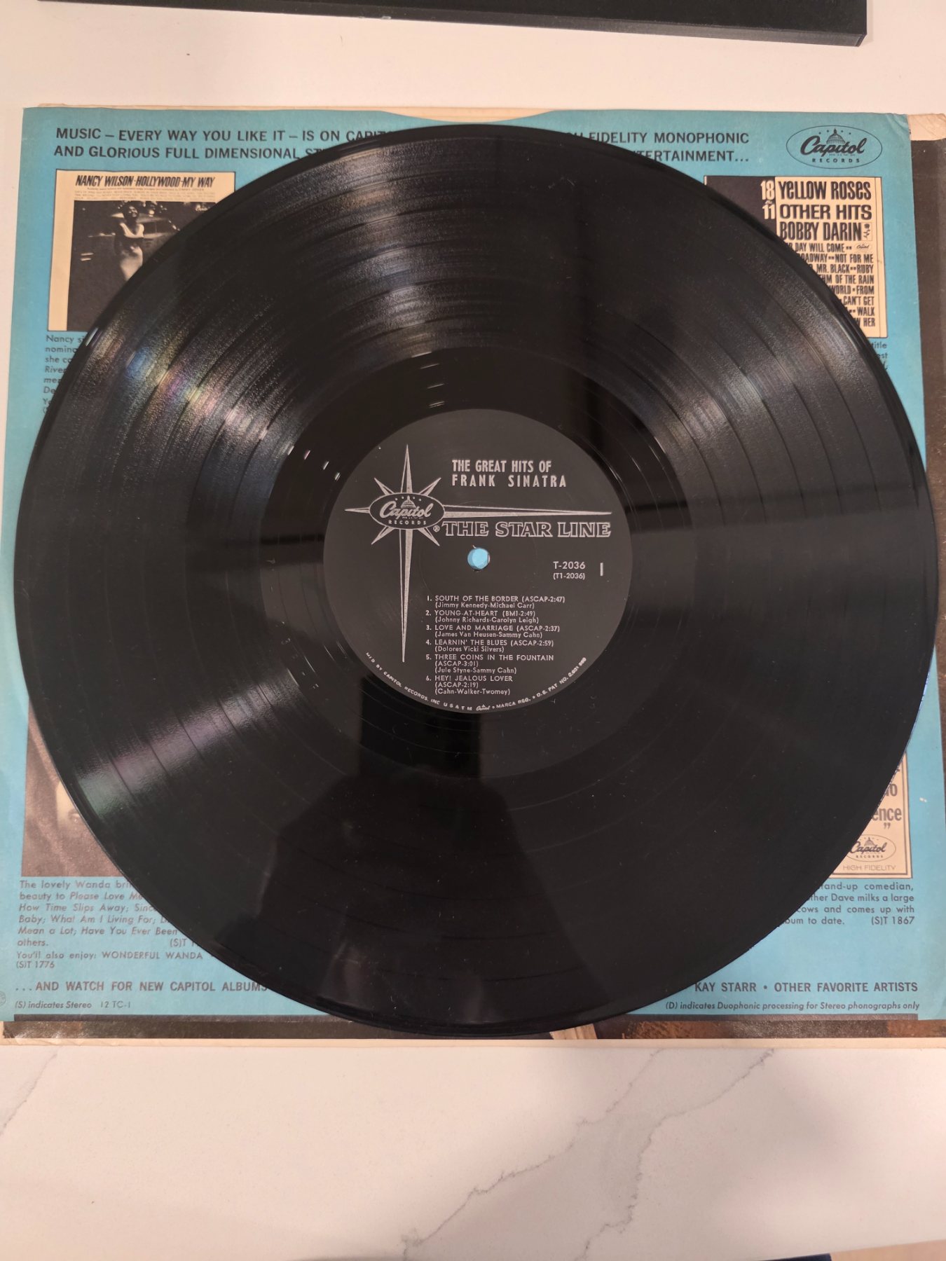 Frank Sinatra The Great Hits Capitol Star Line T-2036 Mono LP - Image 3