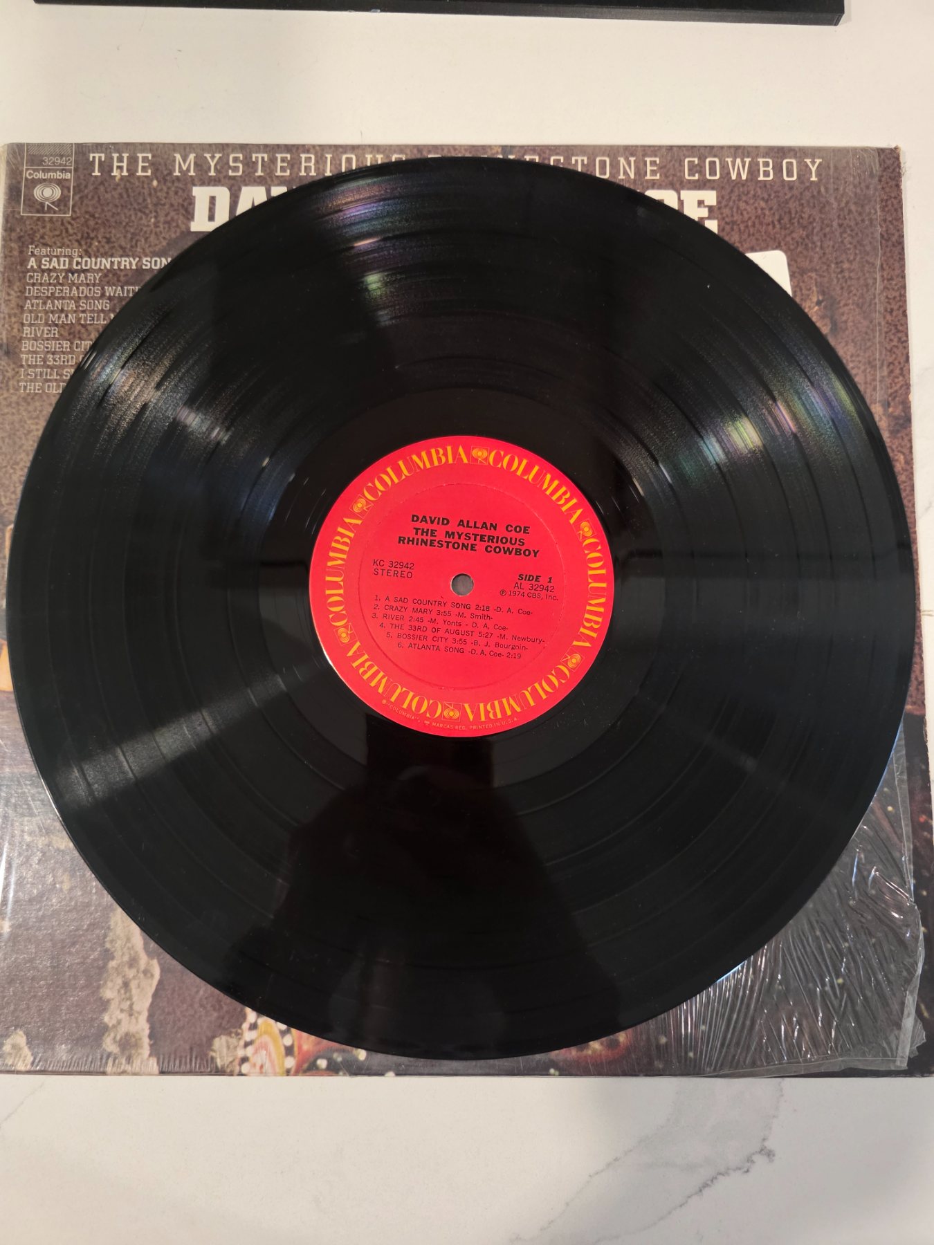 David Allan Coe Mysterious Rhinestone Cowboy 1974 Columbia KC 32942 LP - Image 3