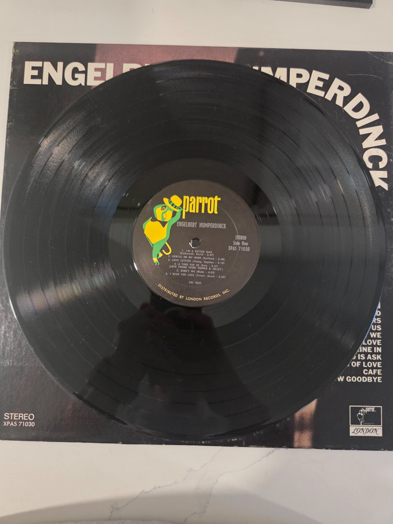 Engelbert Humperdinck Winter World of Love LP Parrot XPAS 71030 - Image 3