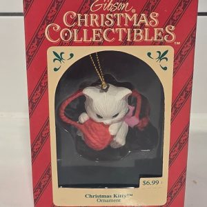 Vintage 1993 Gibson Christmas Collectibles Christmas Kitty Ornament