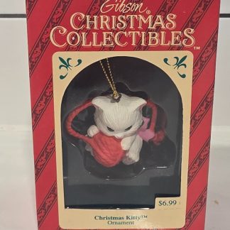 Vintage 1993 Gibson Christmas Collectibles Christmas Kitty Ornament