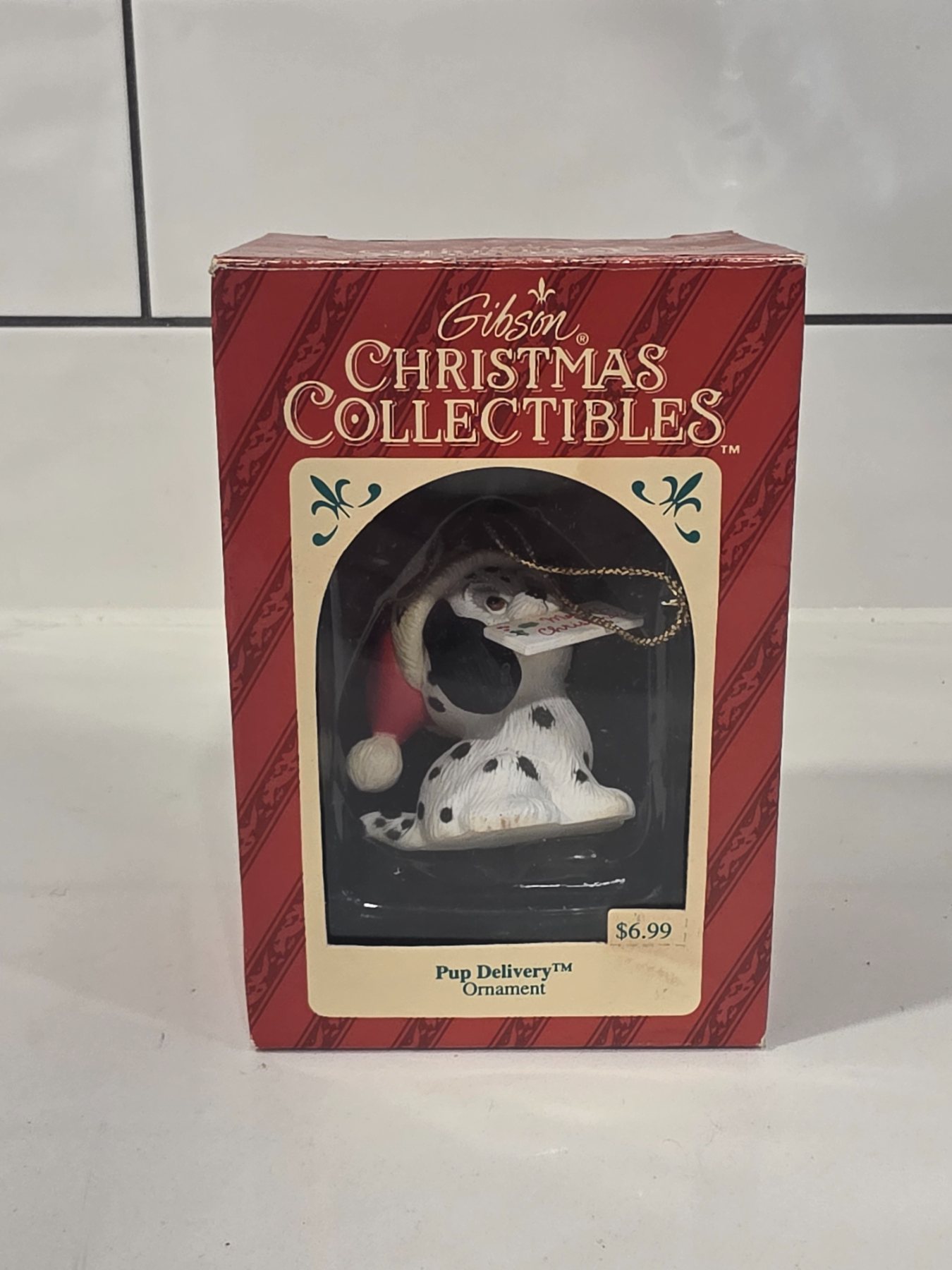1994 Gibson Christmas Collectibles Pup Delivery Dalmatian Ornament