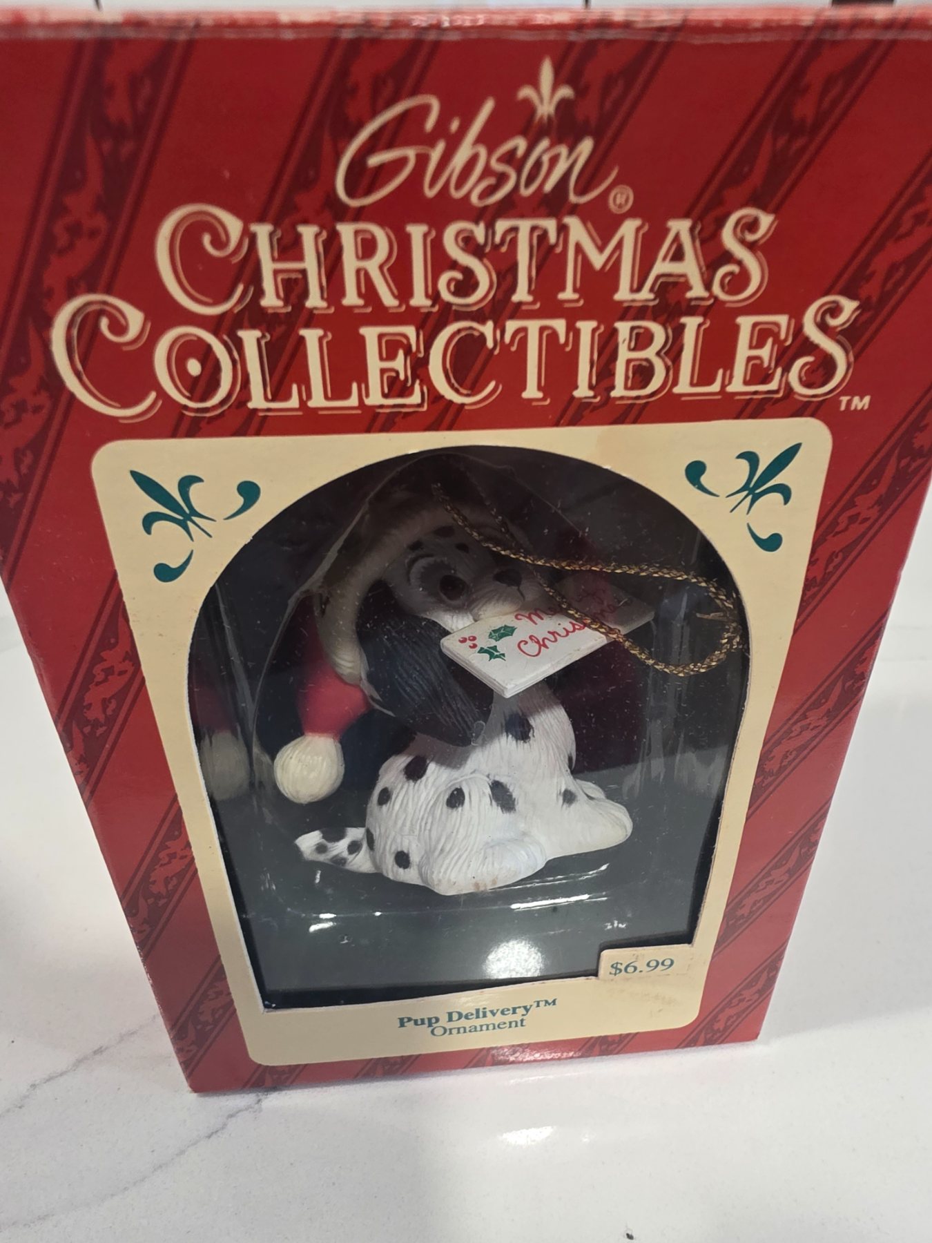 1994 Gibson Christmas Collectibles Pup Delivery Dalmatian Ornament - Image 3
