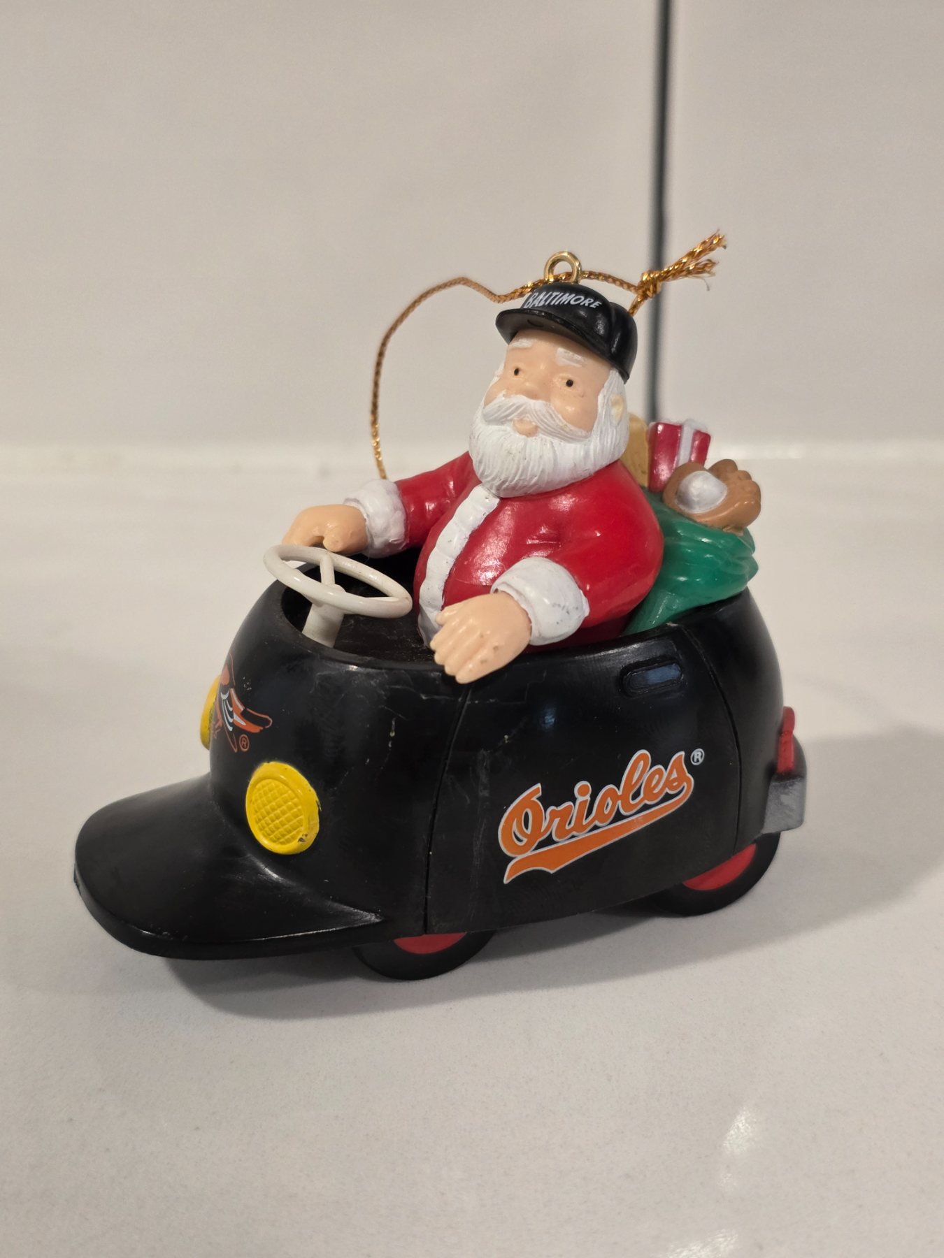 Russ Baltimore Orioles Santa's Bullpen Buggy Christmas Ornament 1993