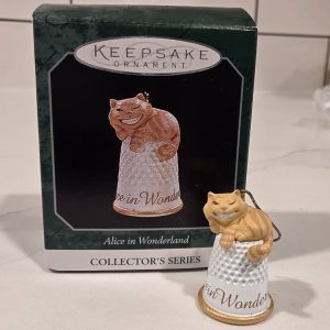 1998 Hallmark Keepsake Cheshire Cat Thimble Miniature Ornament Alice #4