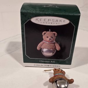 1998 Hallmark Keepsake Christmas Bells #4 Teddy Bear Miniature Ornament