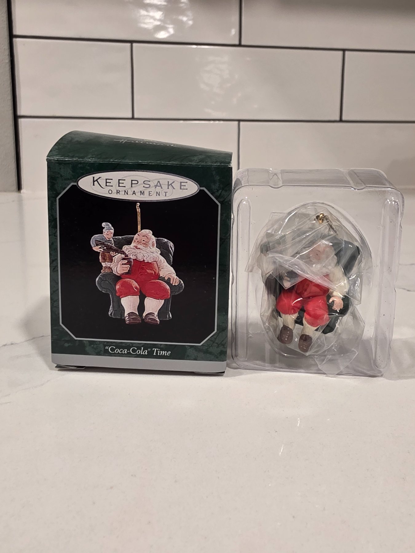 1998 Hallmark Keepsake Miniature Coca-Cola Time Santa Ornament QXM4296