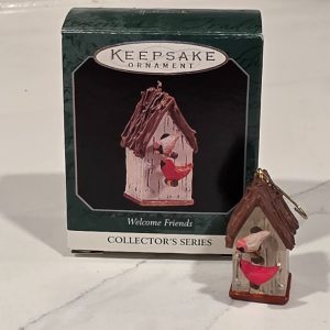 Hallmark 1998 Welcome Friends #2 Miniature Cardinal Birdhouse Ornament