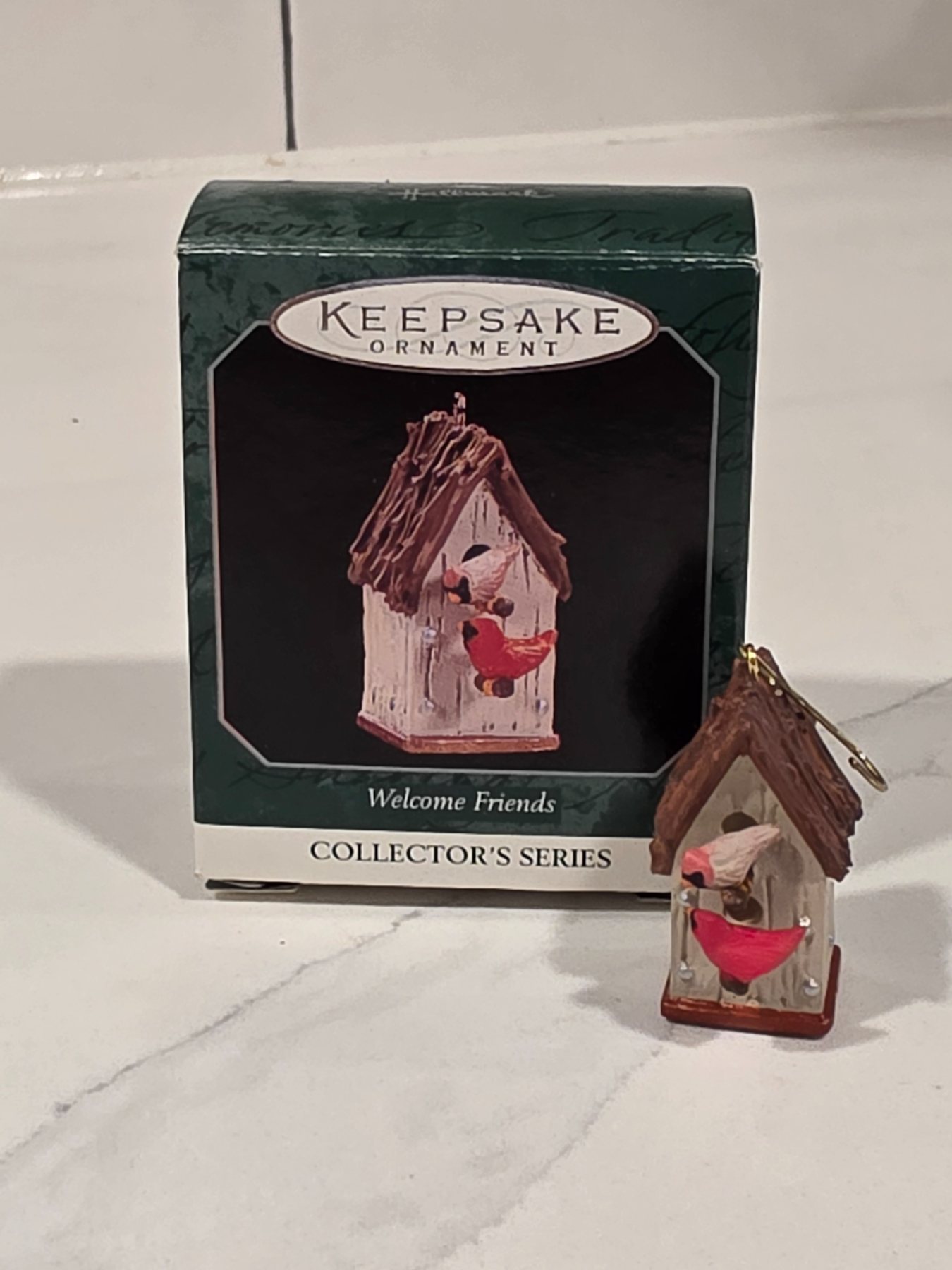 Hallmark 1998 Welcome Friends #2 Miniature Cardinal Birdhouse Ornament