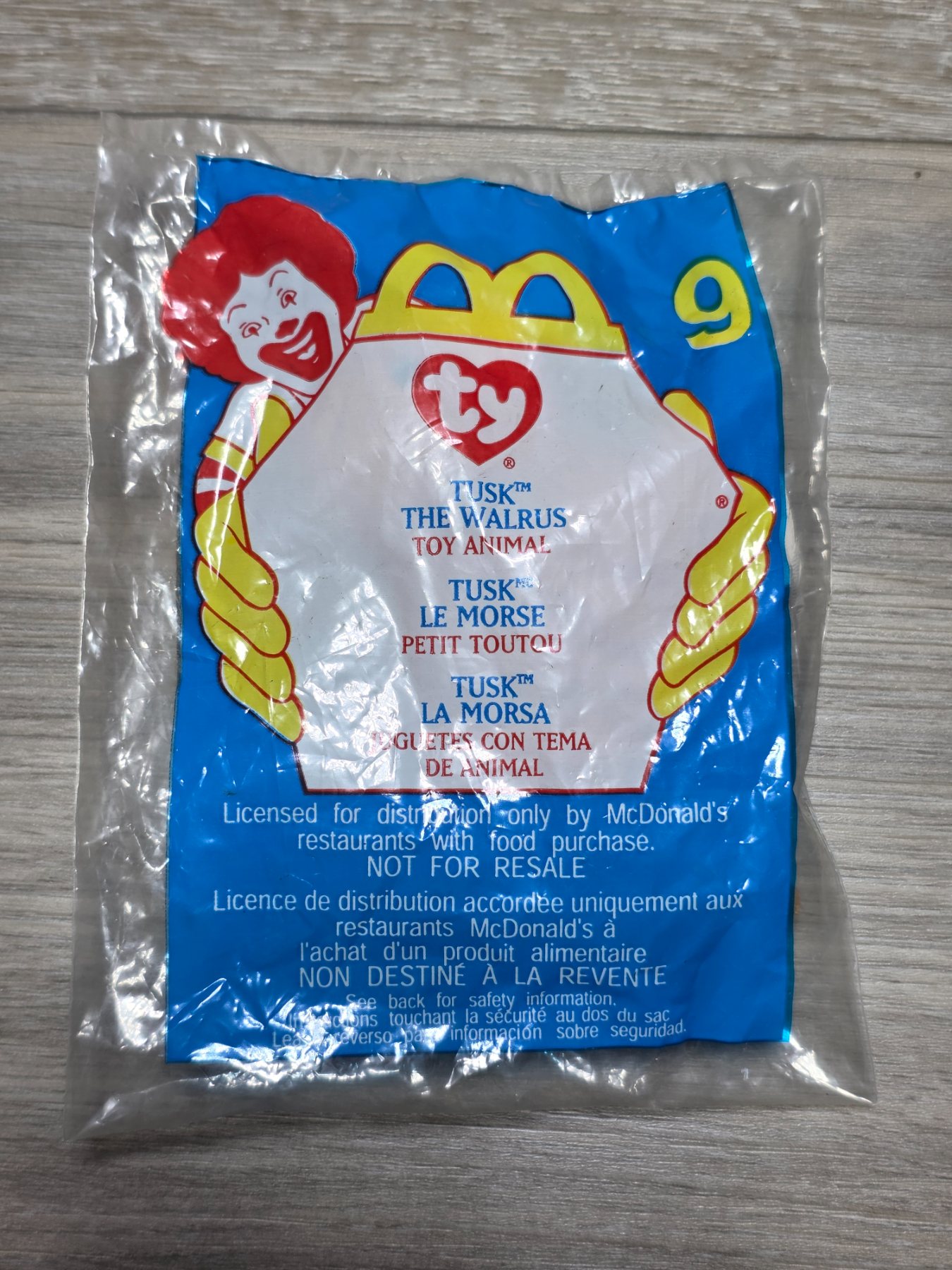 2000 McDonald's Ty Teenie Beanie Babies #9 Tusk the Walrus