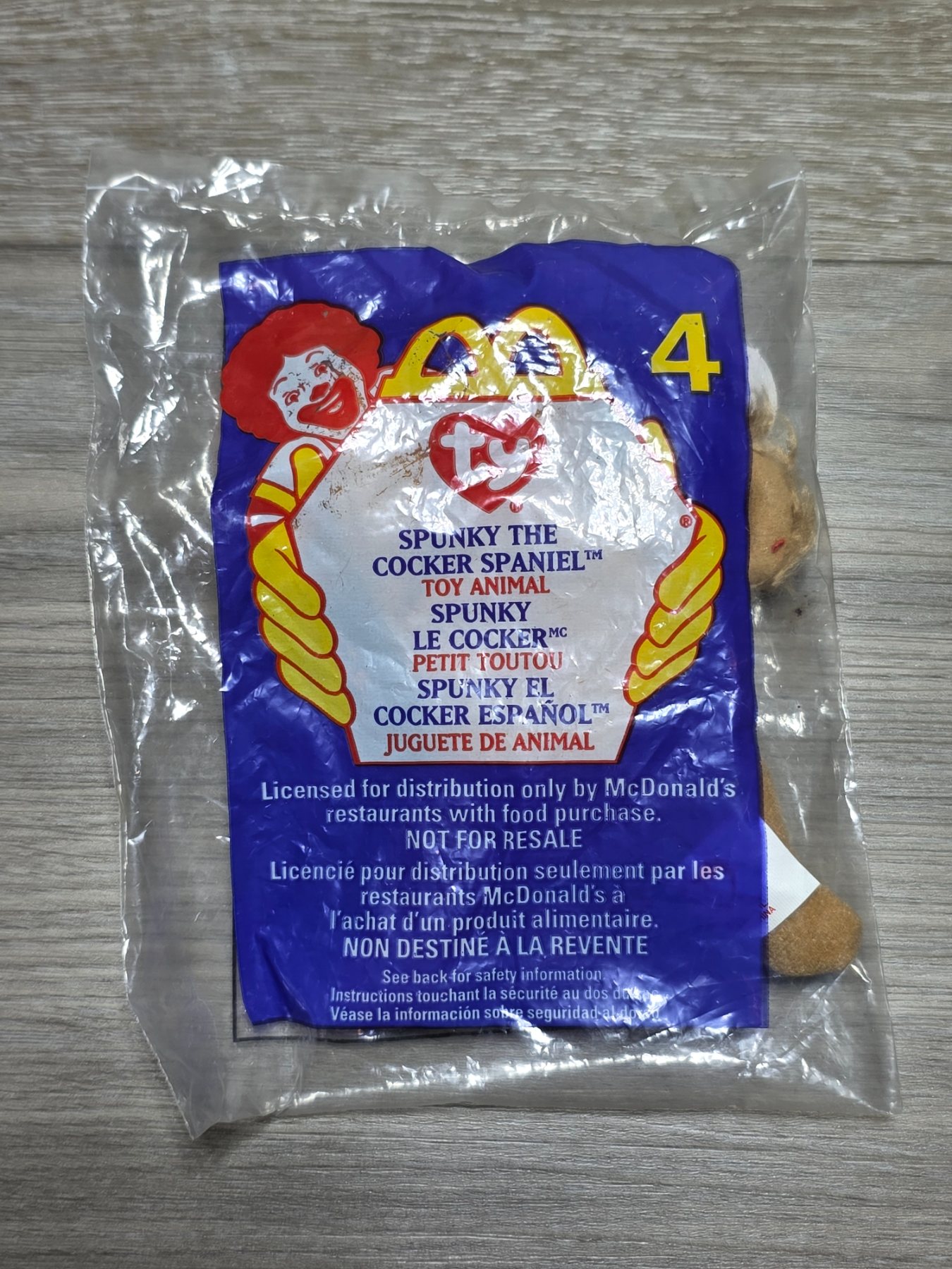 1999 McDonald's Ty Teenie Beanie Babies #4 Spunky Cocker Spaniel
