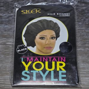 Firstline Sleek Maintain Your Style Black Hair Bonnet #767