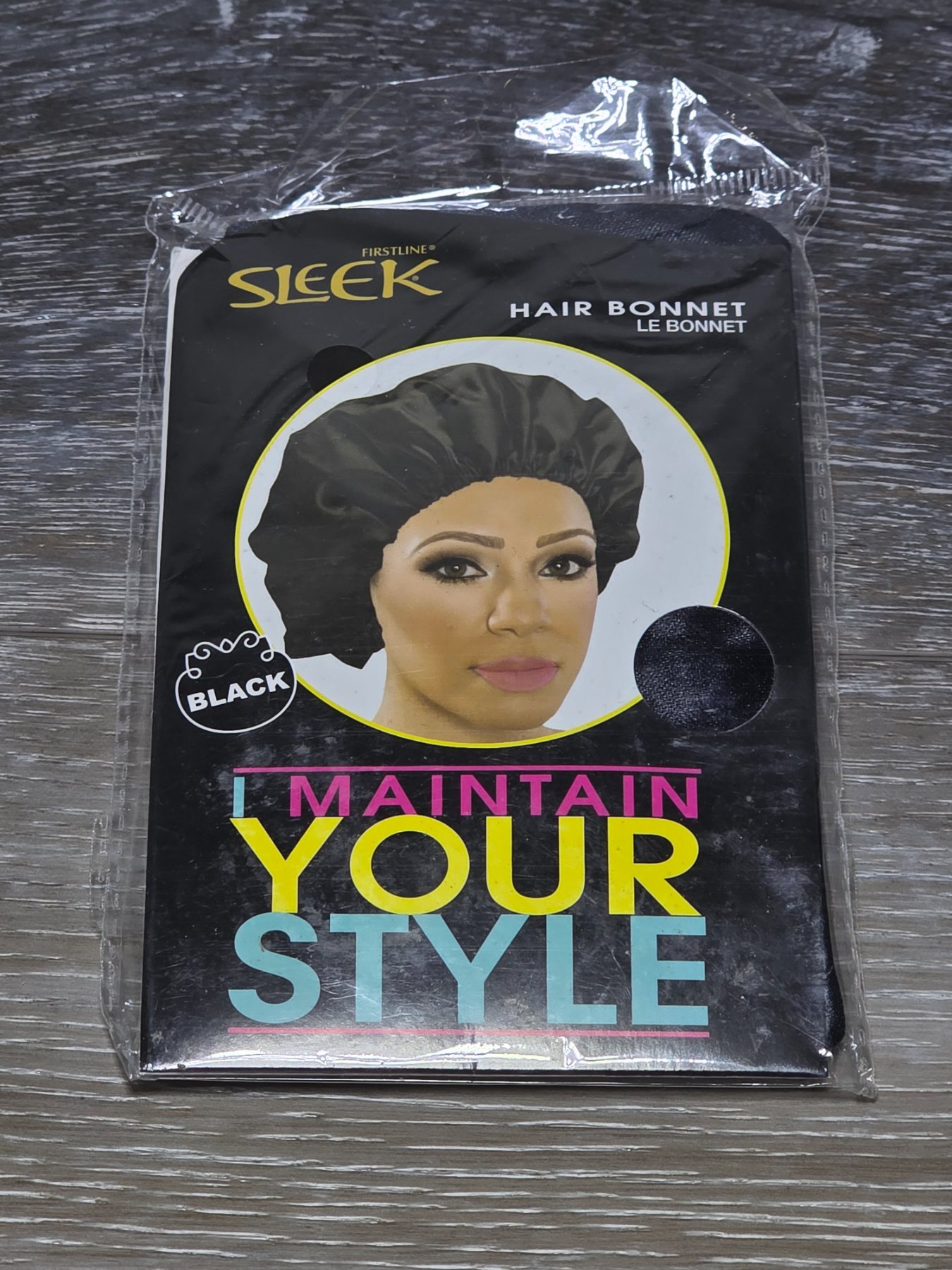 Firstline Sleek Maintain Your Style Black Hair Bonnet #767