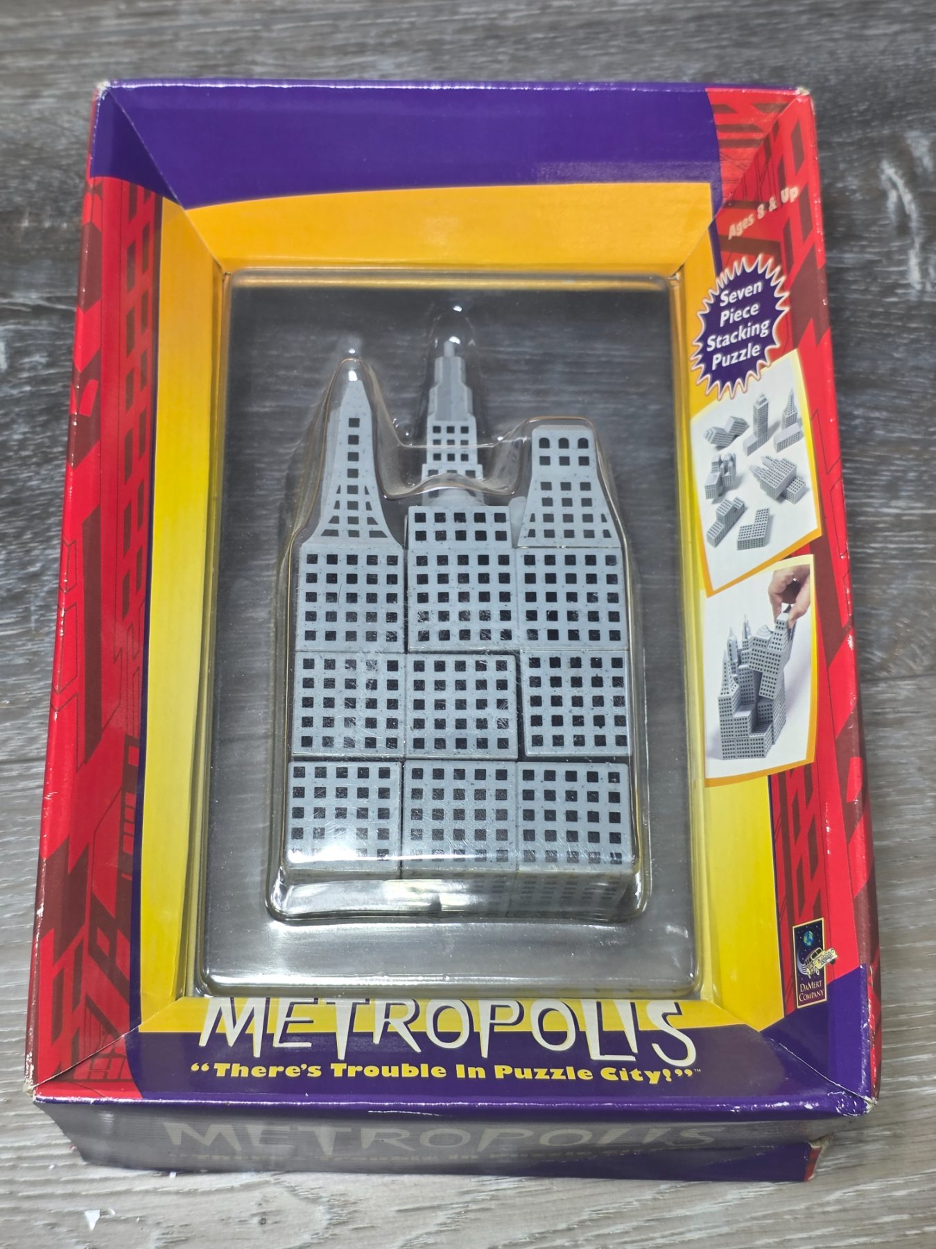1998 DaMert Metropolis 7 Piece Stacking City Building Puzzle