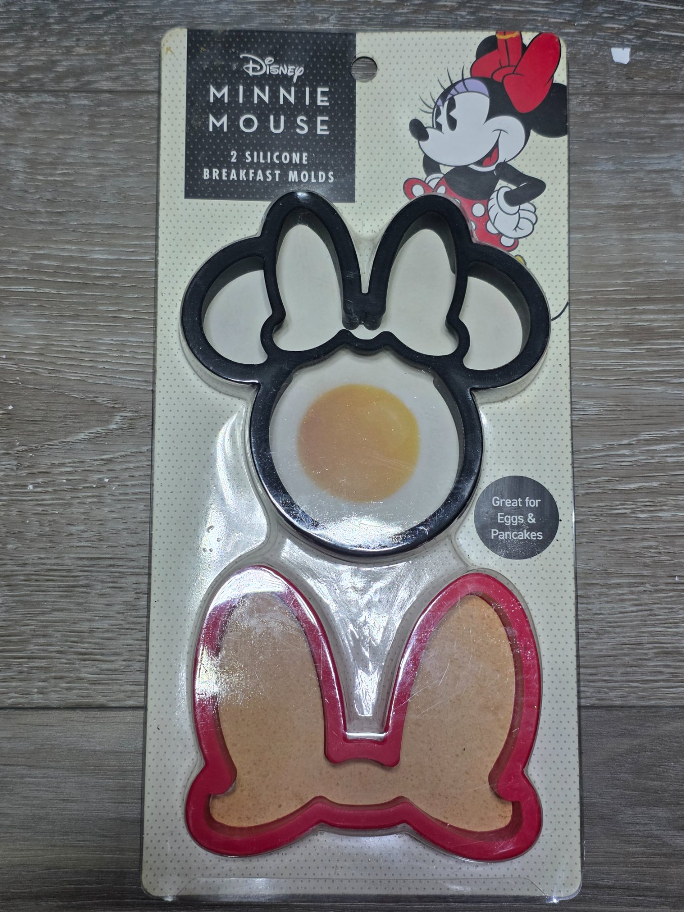 Disney Minnie Mouse 2 Pc Silicone Breakfast Molds Eggs Pancakes