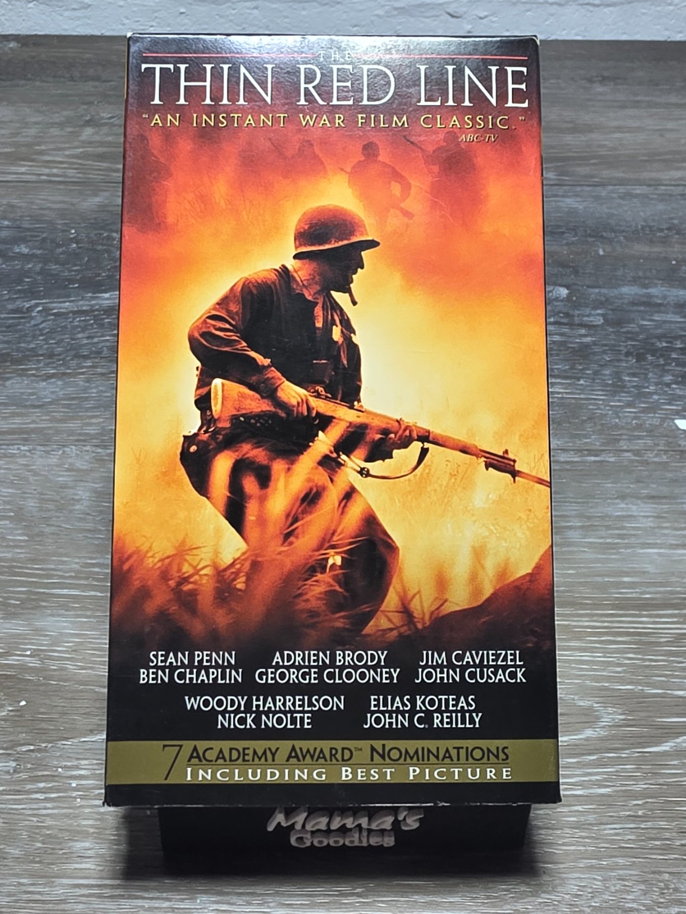 The Thin Red Line VHS 1998 Sean Penn George Clooney Fox War Classics