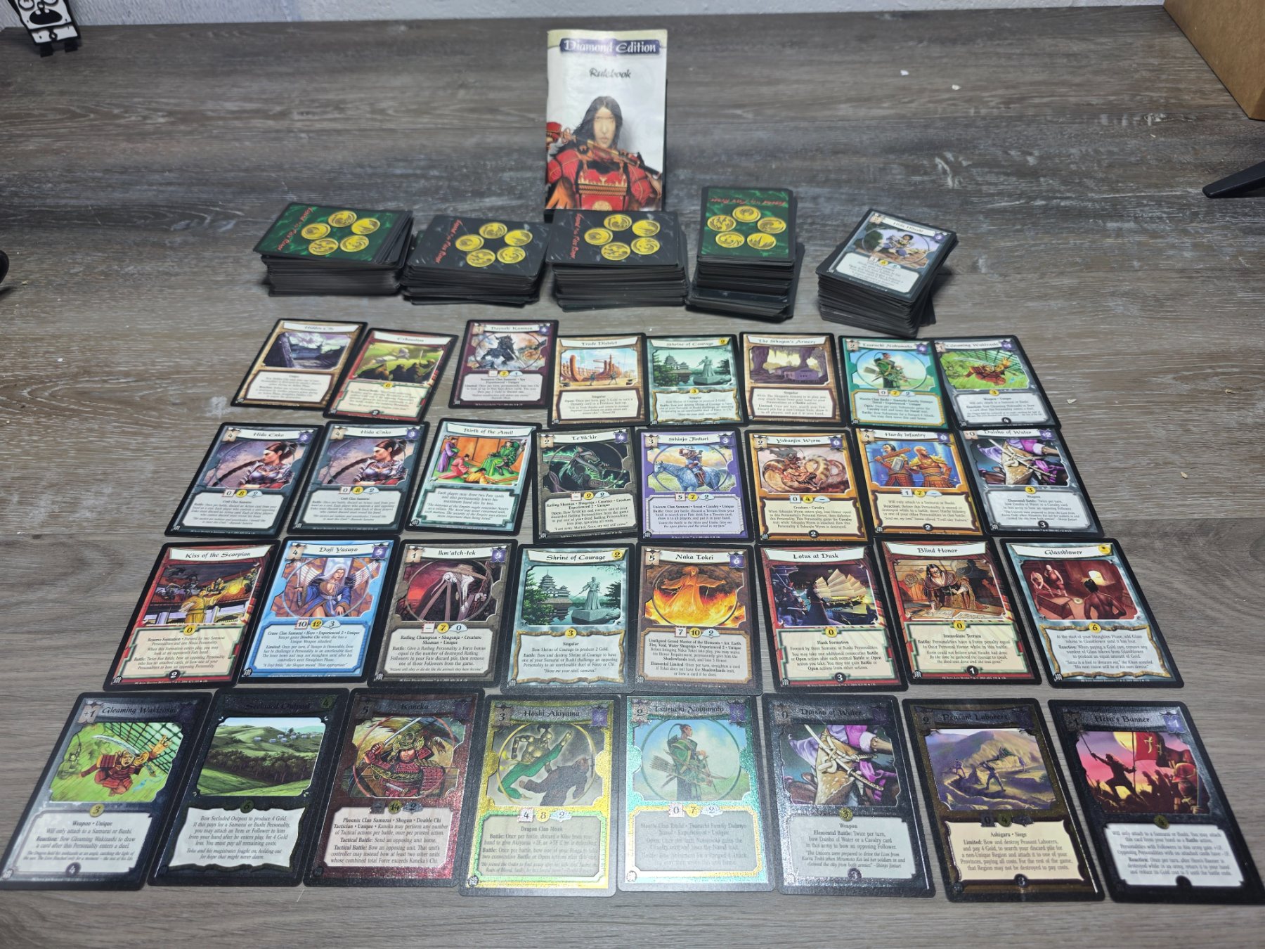 Legend of the Five Rings Diamond Edition 519 Card Lot 8 Foil + Rulebook
