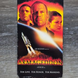 Armageddon VHS 1998 Bruce Willis Touchstone Blockbuster Rental Tape