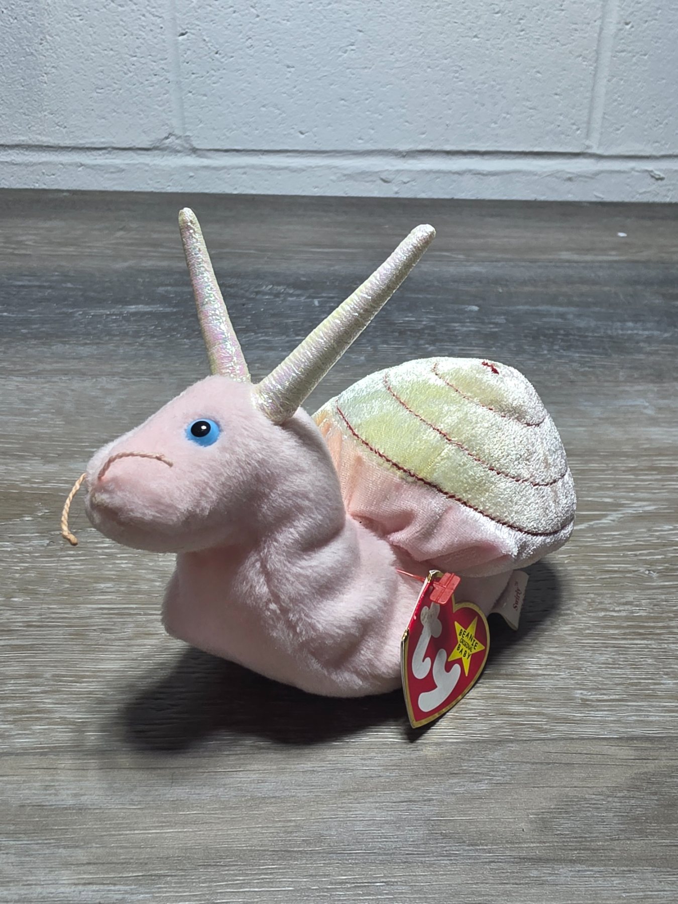 Ty Beanie Baby Swirly Snail Plush with Tags Vintage