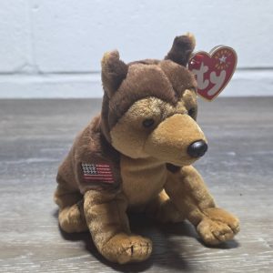 Ty Beanie Baby Courage German Shepherd Dog Plush American Flag