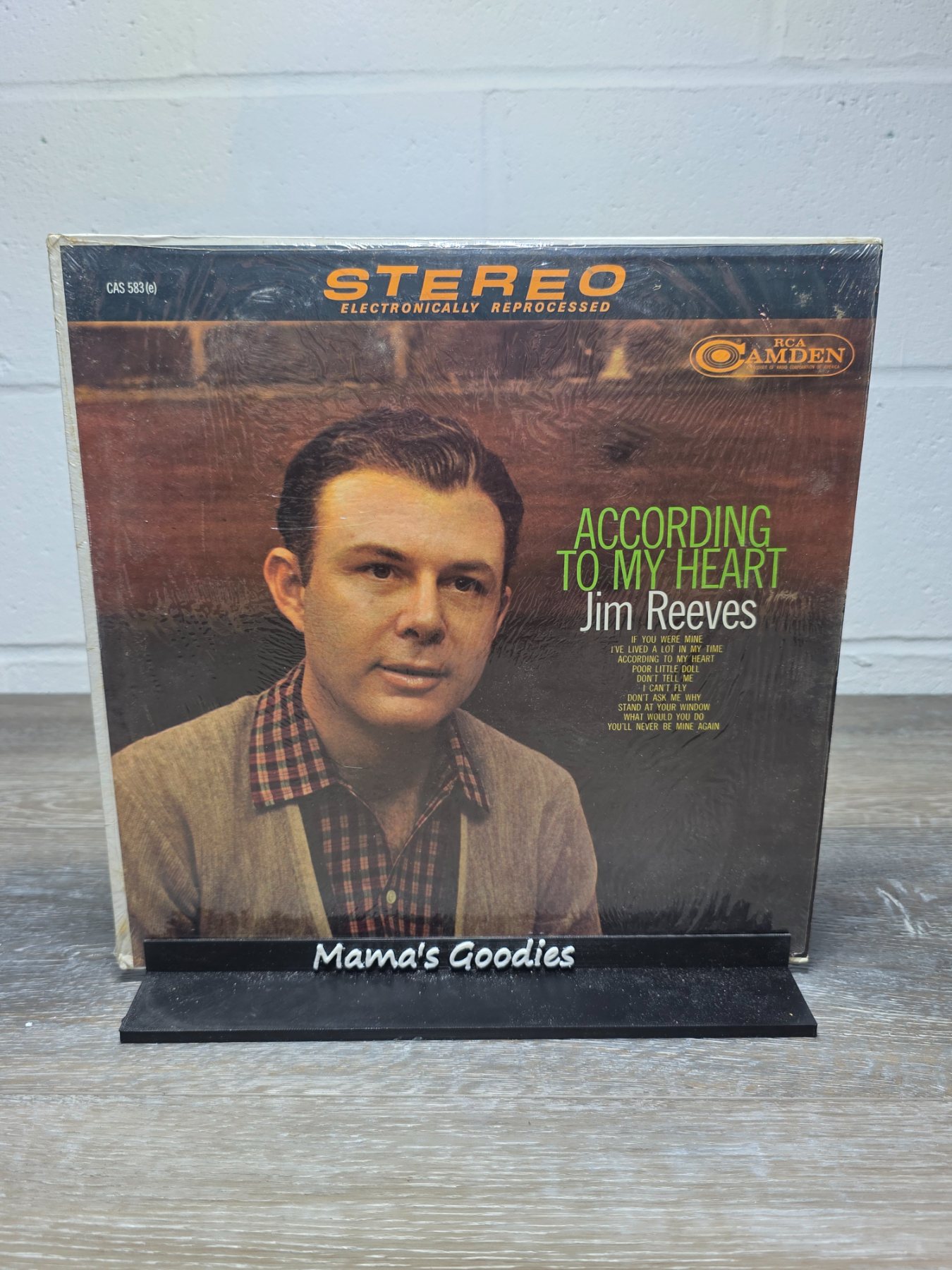 Jim Reeves According To My Heart RCA Camden CAS-583(e) Stereo LP