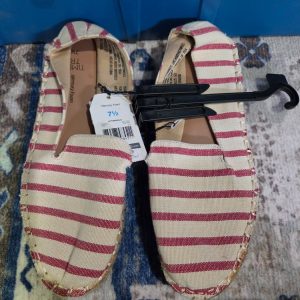 Time and Tru Women's Espadrille Slip-On Flats Red Stripe Size 7.5