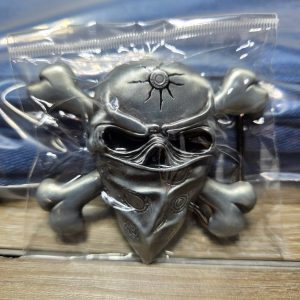 Black Pirate Skull Crossbones Gothic Novelty Belt Buckle