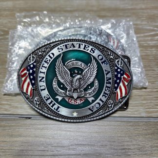USA Patriotic Eagle American Pride Oval Western Belt Buckle