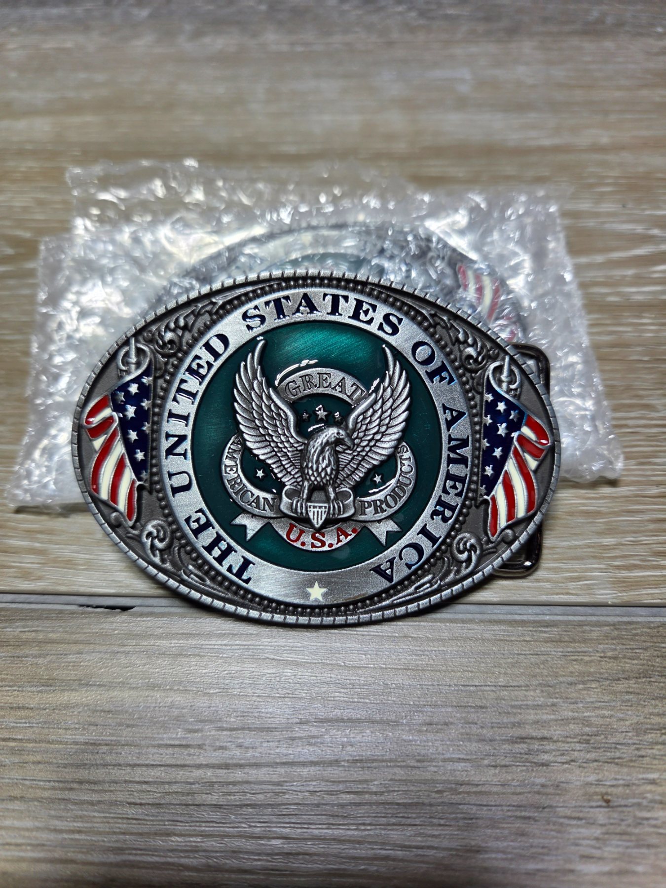 USA Patriotic Eagle American Pride Oval Western Belt Buckle