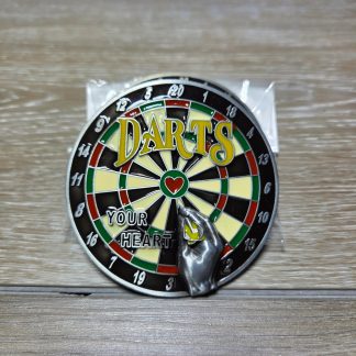 Darts Your Heart Dartboard Novelty Metal Belt Buckle